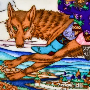 Коллекционная Шкатулка «Иван Царевич и Серый волк» из серии «Русские Сказки», Фарфор VIlleroy&Boch, Германия.