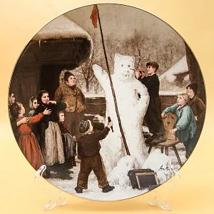 Коллекционная Тарелка «Снеговик» Фарфор, Suisse Langenthal, Швейцария -1987 год.