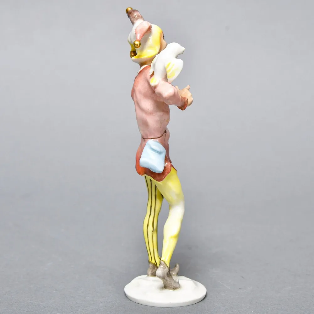 Авторская Фарфоровая Статуэтка «Шут с Совой и Зеркалом», Hutschenreuther Германия.