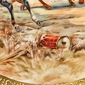 Коллекционная Фарфоровая тарелка - блюдо «Наполеон в битве при Йене», Porcelaine de Paris Франция.