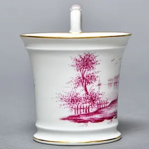 Фарфоровая Кофейная пара + тарелка «Пейзаж у реки», Hochst Германия, середина XX века.