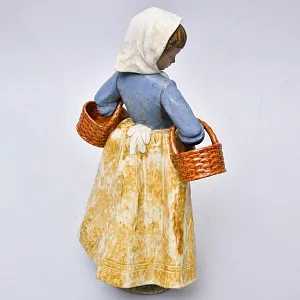 Коллекционная Фарфоровая статуэтка «Девочка с двумя корзинками», NAO by Lladro серия Грес, Испания.