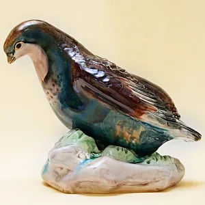 Коллекционная статуэтка «Птица - Куропатка», Фаянс ЗиК Конаково, СССР - 50е годы ХХ века.