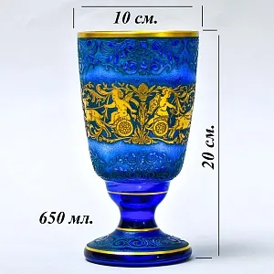 Редкость! Антикварная Хрустальная Ваза «Античные Колесницы», JOSEPHINENHUTTE, Германия 1915 -1920 гг.