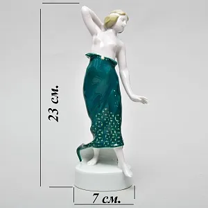 Редкость! Антикварная Фарфоровая Статуэтка «Танцовщица в зеленой юбке», ROSENTHAL Германия - 1918 год.
