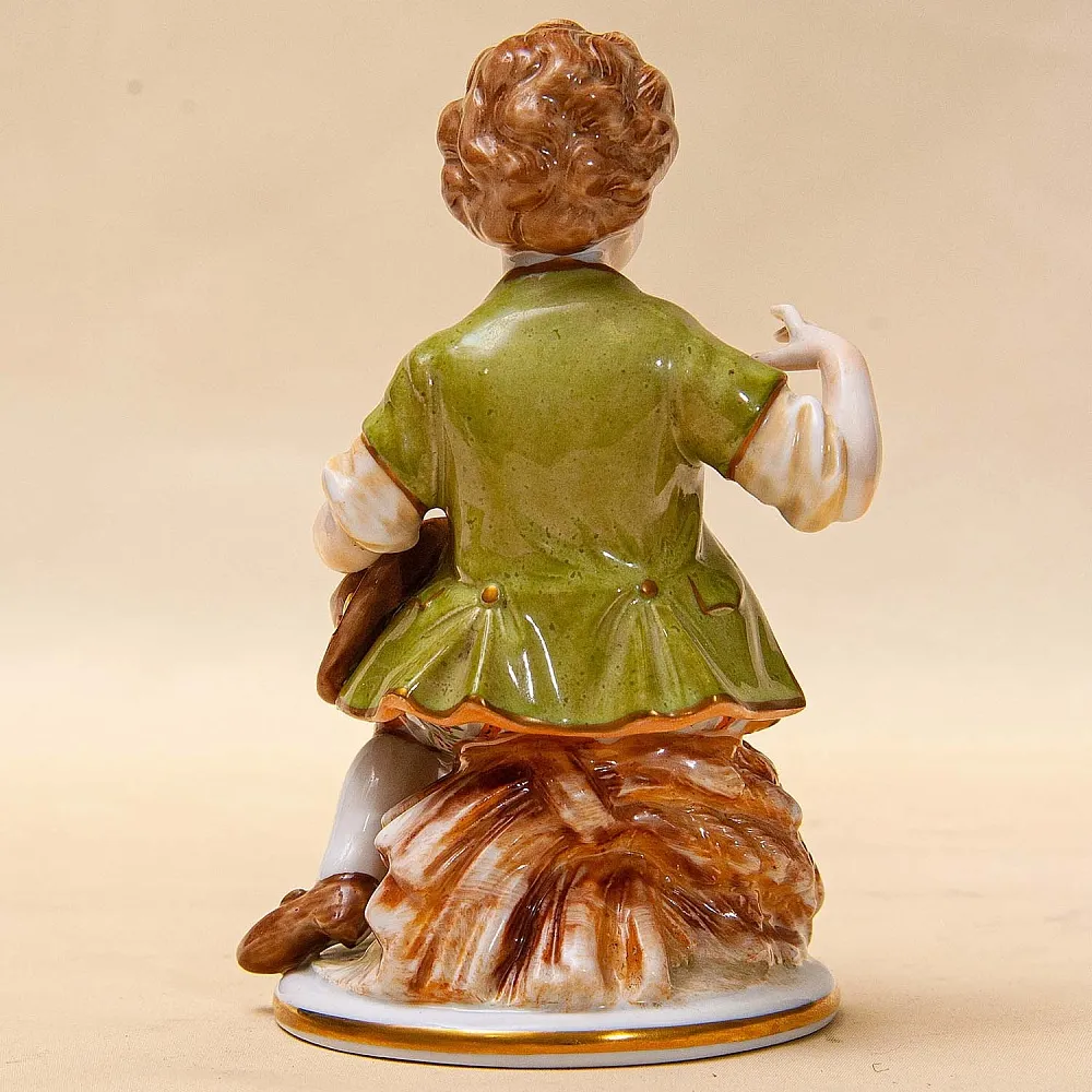 Редкая! Коллекционная фарфоровая статуэтка «МАЛЬЧИК СО ШЛЯПОЙ», Unterweissbach Германия.