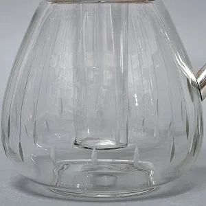 Винтажный Стеклянный Кувшин - Графин на 3 литра с Колбой для льда, Silverplated Германия. 