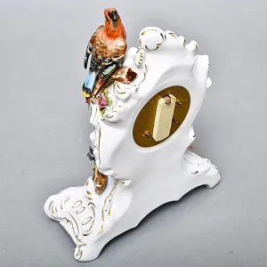 Каминные Кварцевые Часы «Певчие Птицы», фарфор Unterweissbach, Германия 80-е годы ХХ века.