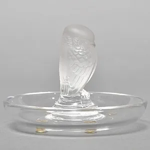 Хрустальная Подставка «Птичка» для колец и украшений в стиле Арт Нуво, Laligue Франция.