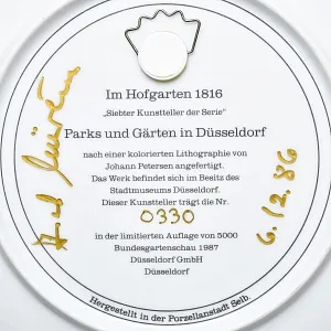 Редкость! Коллекционная Фарфоровая Тарелка - Блюдо «Дворцовый парк -1816 года», Германия -1987 г.