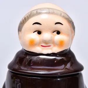 Фарфоровый Соусник - Баночка с крышкой на 150 мл. «Очаровательный Монах», Италия.