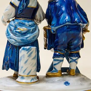 Парная Фарфоровая Статуэтка «Маленький Шарманщик» ФОЛКСТЕД - VOLKSTEDT  Германия.