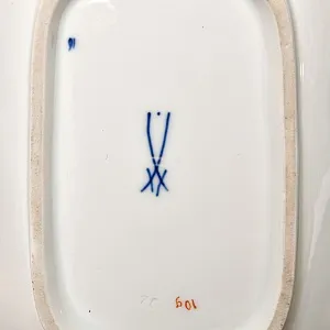 Фарфоровая Сухарница с ручками - Блюдо «Роза Мейсена», MEISSEN Германия, 1924 - 1934 годы.