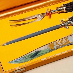 Винтажный Набор для Барбекю «Охота» - 3 предмета, Германия, DREIZACK SOLINGEN, 50 -е годы ХХ века.