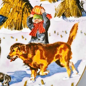 Коллекционная Фарфоровая тарелка - блюдо «Дети с тыквой», Rosenthal Германия - 1977 год.