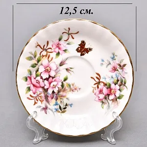 Коллекционная Фарфоровая Кофейная пара «Сладкий шиповник», ROYAL ALBERT Англия.