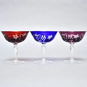 Редкость! Набор Хрустальных Фужеров для Мартини или Шампанского серия «Виноград», NACHTMANN Германия 60 гг. 