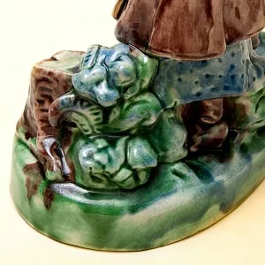 Коллекционная статуэтка «Казка про кривеньку качечку» Обливная керамика, СССР ЛКСФ - 50-е гг.