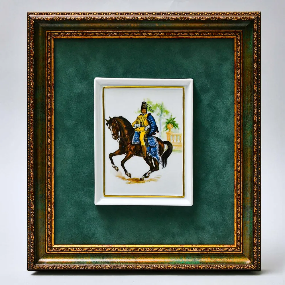 Панно - Картина - Фарфоровая Плакетка из коллекции «Кавалеристы ХIХ века», Германия.