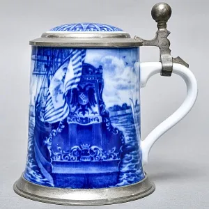 Коллекционная Пивная Кружка «Фрегат „Герб Бремена“ у родного порта, 1650 год», Berlin Design Германия -1976 год.