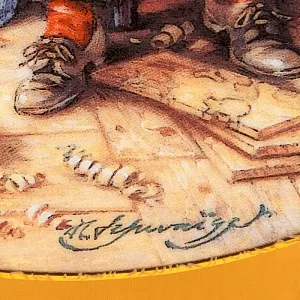 Коллекционная Тарелка «Дедушкина мастерская» Фарфор, Weimar Porzellan Германия -1993 год.