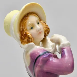 Редкость! Винтажная Фарфоровая Статуэтка «Девушка в шляпке», Karl Ens Германия, первая половина ХХ в.
