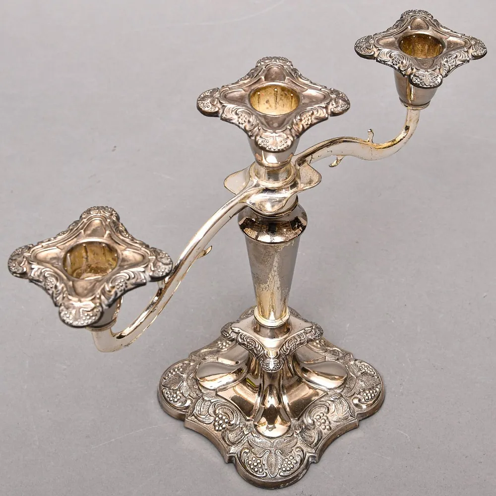 Парные Канделябры - Подсвечники на три свечи Silverplate, SHEFFIELD Англия середина ХХ века.