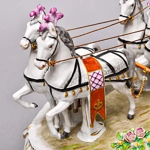 Редкость! Большая Фарфоровая статуэтка «КАРЕТА», SITZENDORF Германия, середина ХХ века.