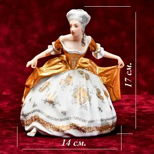 Редкость! Коллекционная Фарфоровая статуэтка «Девушка в золотом платье», ROSENTHAL, Германия - 1974 год.
