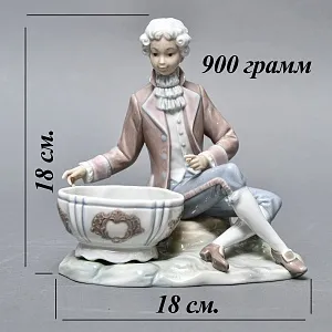 Парные Фарфоровые статуэтки - подставки для ювелирных украшений «Дама и кавалер», Lladro Испания. 