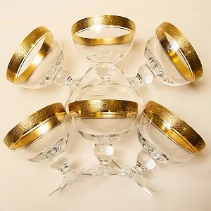 Набор 6-ть Хрустальных Фужеров серия «Harrison», Theresienthal Германия, 60 -е годы ХХ века.