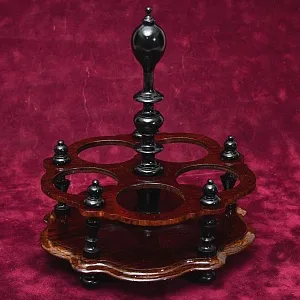 Винтажный Набор для Специй и Соусов на деревянной подставке, Хрусталь Франция 50 -е годы.