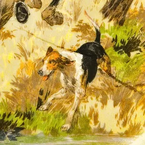 Антикварная Коллекционная Тарелка - Блюдо «ОХОТА НА ЛИС», Фарфор Limoges, Франция начало ХХ века.