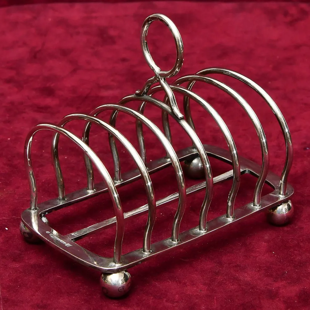 Винтажная Подставка для Тостов, Металл Silverplated, SHEFFIELD Англия - середина ХХ века.