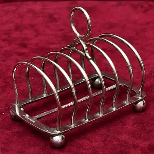 Винтажная Подставка для Тостов, Металл Silverplated, SHEFFIELD Англия - середина ХХ века.