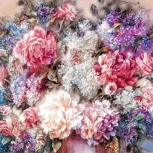 Коллекционная Тарелка «Волшебный букет», Фарфор W.J.GEORGE США -1993 год.