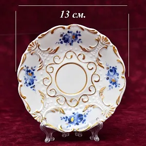 Коллекционная Фарфоровая Кофейная пара «Голубые Розы», Италия - вторая половина ХХ века.