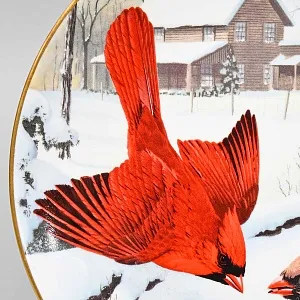 Коллекционная Тарелка «Кардинал - Сбор ягод» Фарфор, Franklin Porcelain США -1983 год.