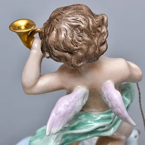 Редкая Фарфоровая Статуэтка «Путти - ПОЧТАЛЬОН», Scheibe - Alsbach, Германия середина ХХ века.