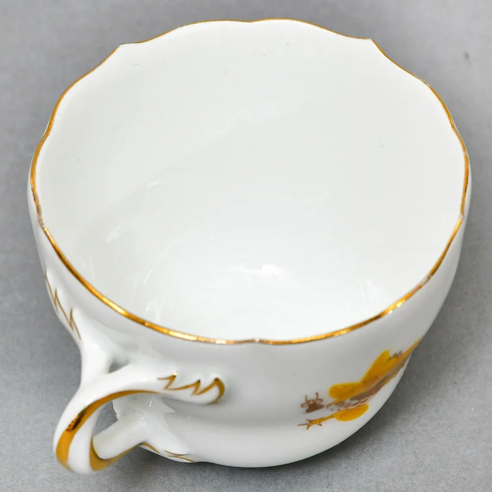 Коллекционная Фарфоровая Кофейная Пара «Золотой Дракон», MEISSEN / МЕЙСЕН Германия.