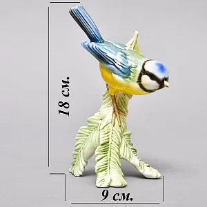 Коллекционная Фарфоровая статуэтка «Птица - Синица на еловой ветке», Goebel Германия -1979 год. 