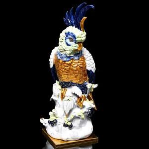 Редкость! Большая Коллекционная Статуэтка «Птица - ПОПУГАЙ КАКАДУ», Фарфор, Италия 60-гг. 