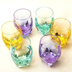 Набор 6-ть Стаканов серия «BAR» Цветной Хрусталь, MOSER - МОЗЕР Чехия.