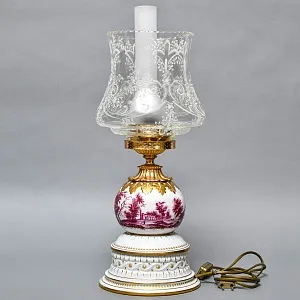 Электрическая Настольная Фарфоровая Лампа - Светильник, Giulia Mangani Италия, середина ХХ века. 