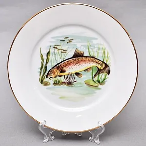 Столовый «Рыбный» Сервиз на 6 персон, Фарфор Limoges / Лимож Франция, конец ХХ века.