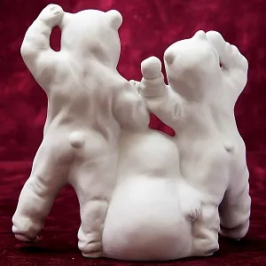 Коллекционная Авторская Статуэтка «Три Медведя» из серии «Детский Утренник», фарфор ИФЗ, Россия.