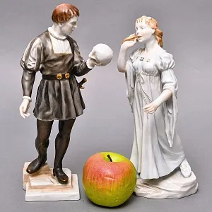 Редкость! Парные Фарфоровые статуэтки «Гамлет и Офелия», HEREND Венгрия - середина ХХ века.