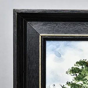 Фарфоровый Пласт - Картина - Панно «Сельский пейзаж. Заливной Луг», Royal Delft Голландия 50 гг.