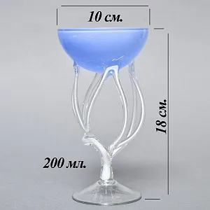 Авторские Стеклянные Фужеры для шампанского - Креманки, Италия вторая половина ХХ века.