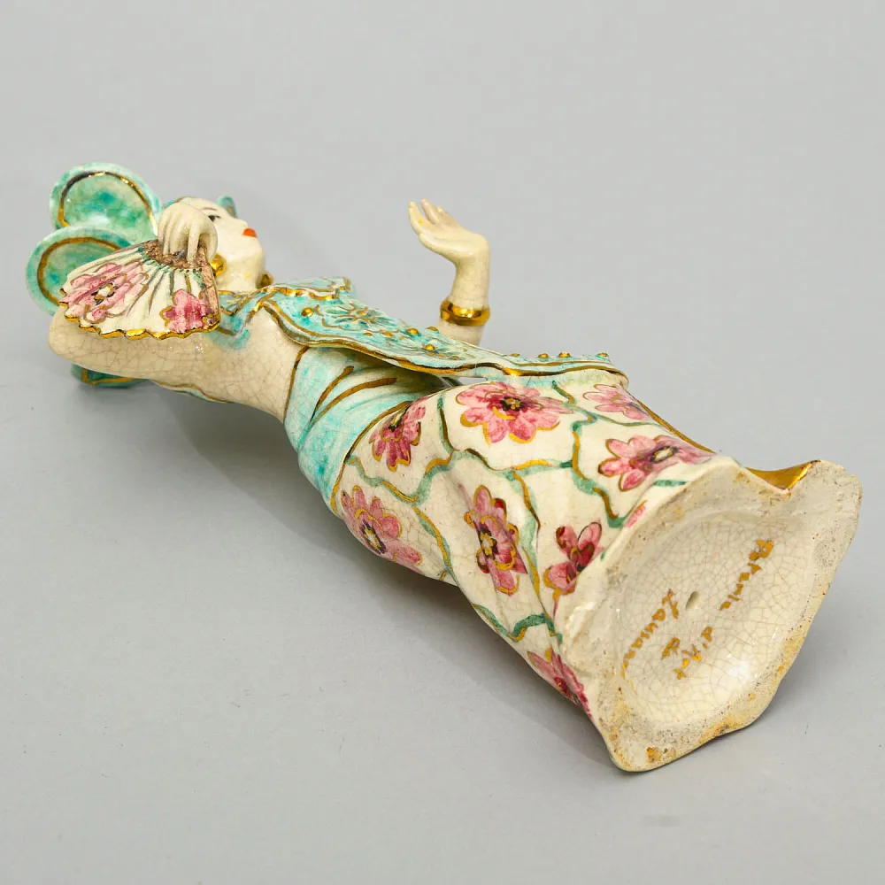 Коллекционная Фаянсовая статуэтка "Балийский танец", Poterie D'Art de Lausanne Швейцария - вторая половина ХХ века.